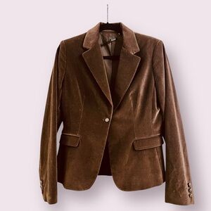 Tahari Chocolate Brown Velvet Blazer THE Color of the Season Polished and Cozy 8